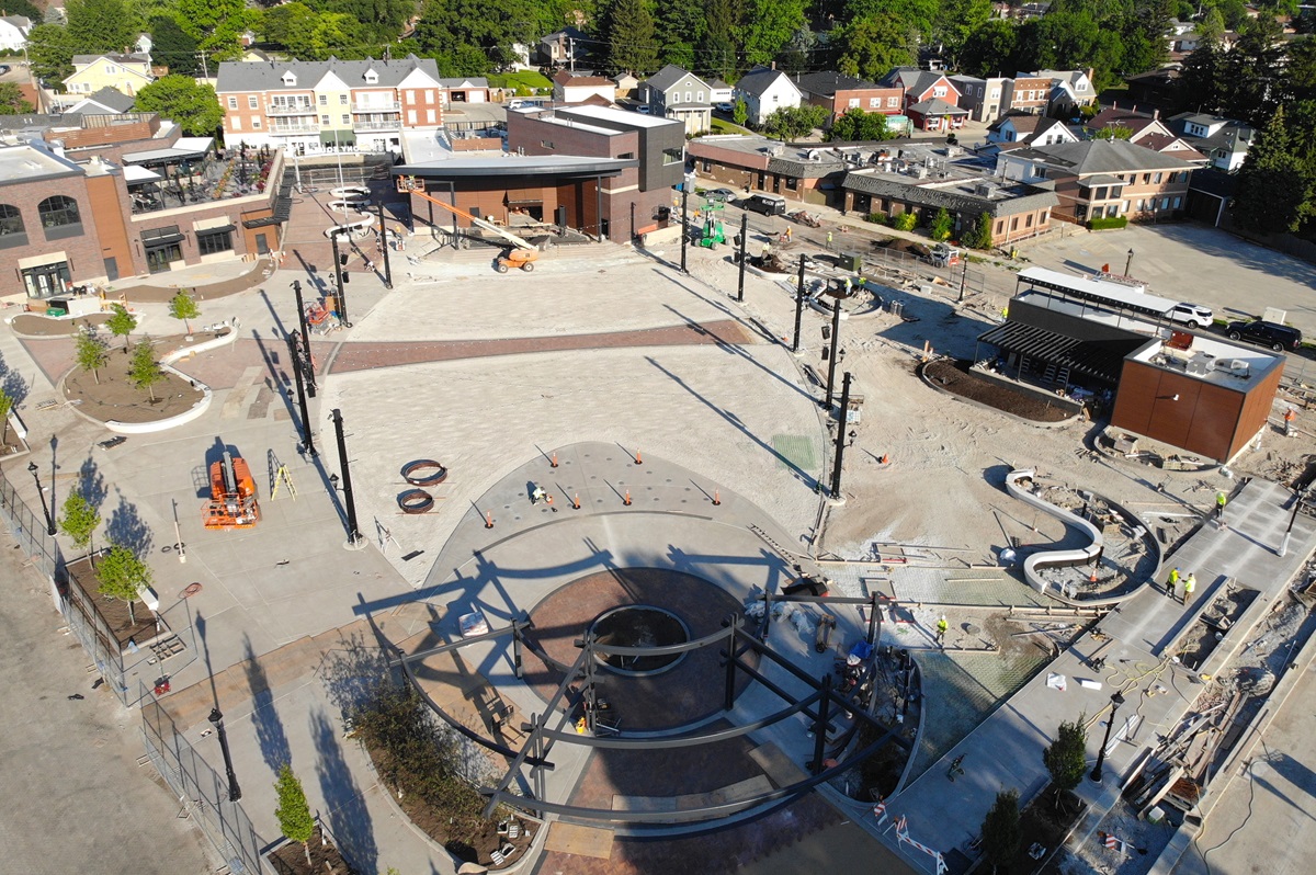 Harmony Square construction on July 1, 2025